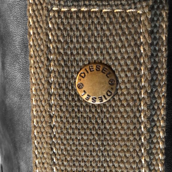 DIESEL Military-Style Messenger Bag Y2K Canvas Utility Spare Parts - Khaki Green - Picture 6 of 7